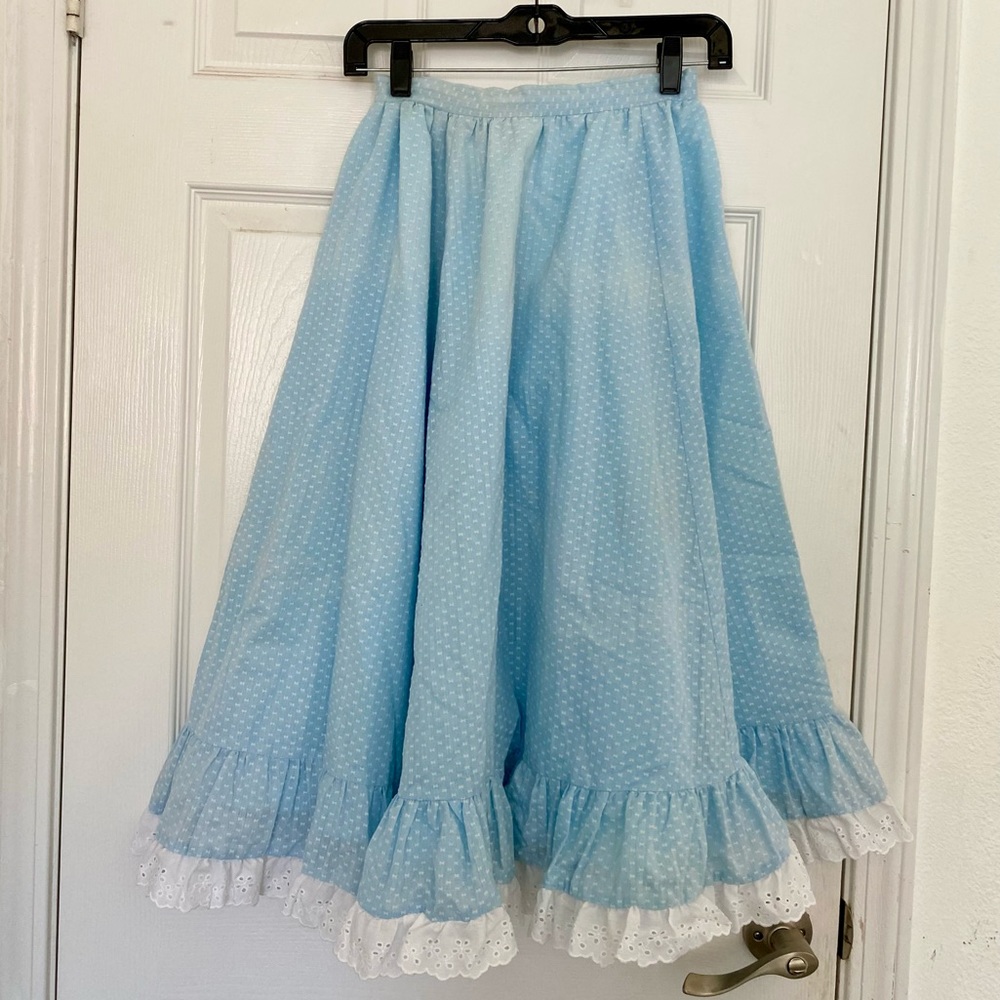 baby blue cottagecore midi skirt!!